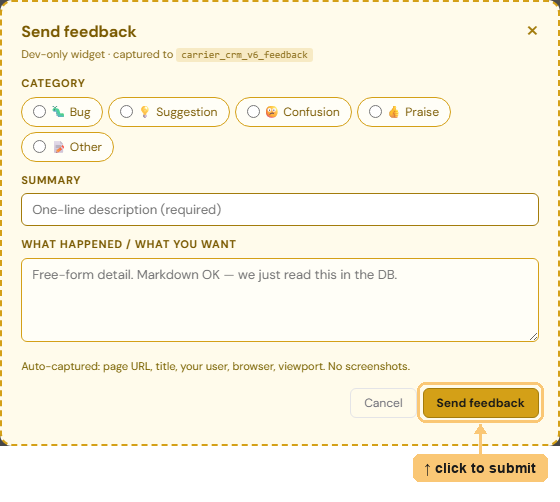 Feedback widget