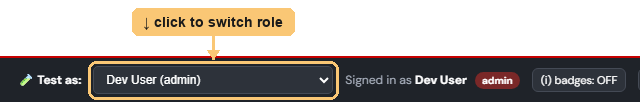 Test as Role footer